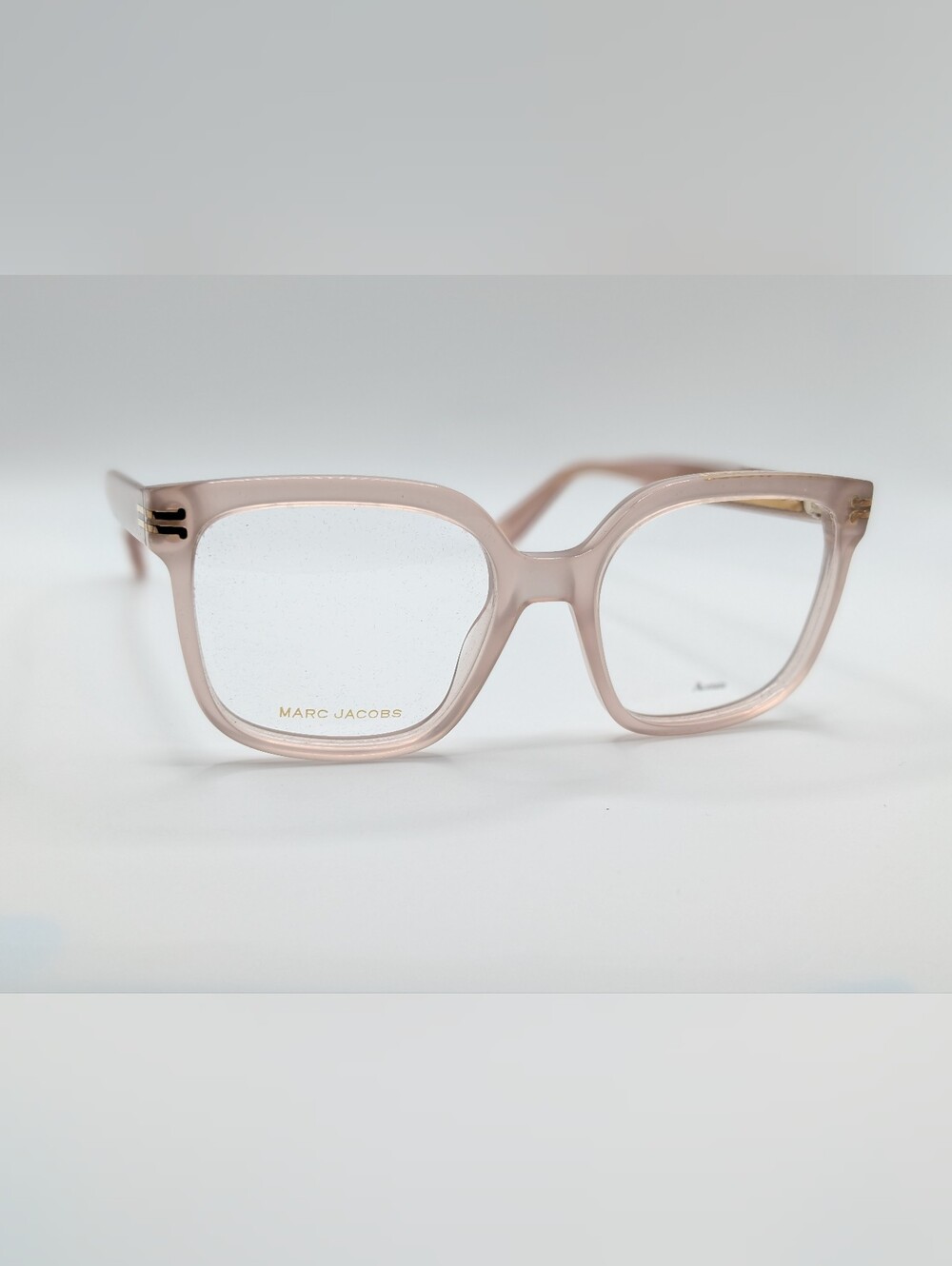 NWT Marc Jacobs MARC 1054 Square Acetate Eyeglasses Translucent Pink Nude + Case